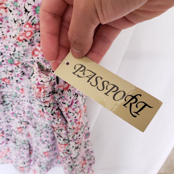 Passport Multicolor Colorful Thin Overall Shorts Romper with Pockets Size S - Picture 4 of 16